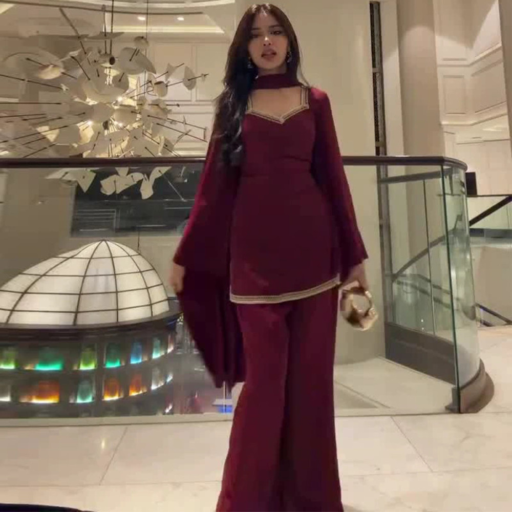 Forever 21 Spring Burgundy Elegant Fitted 2-Piece Set
